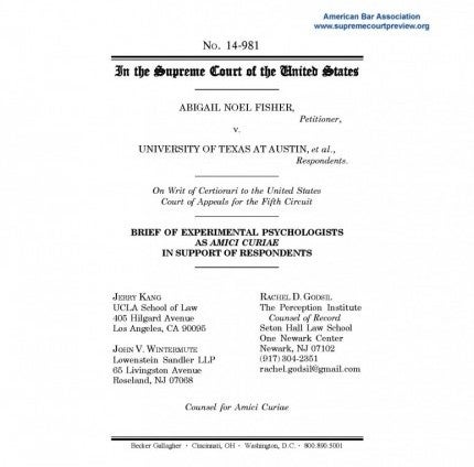 Cover page of Fisher v. University of Texas at Austin