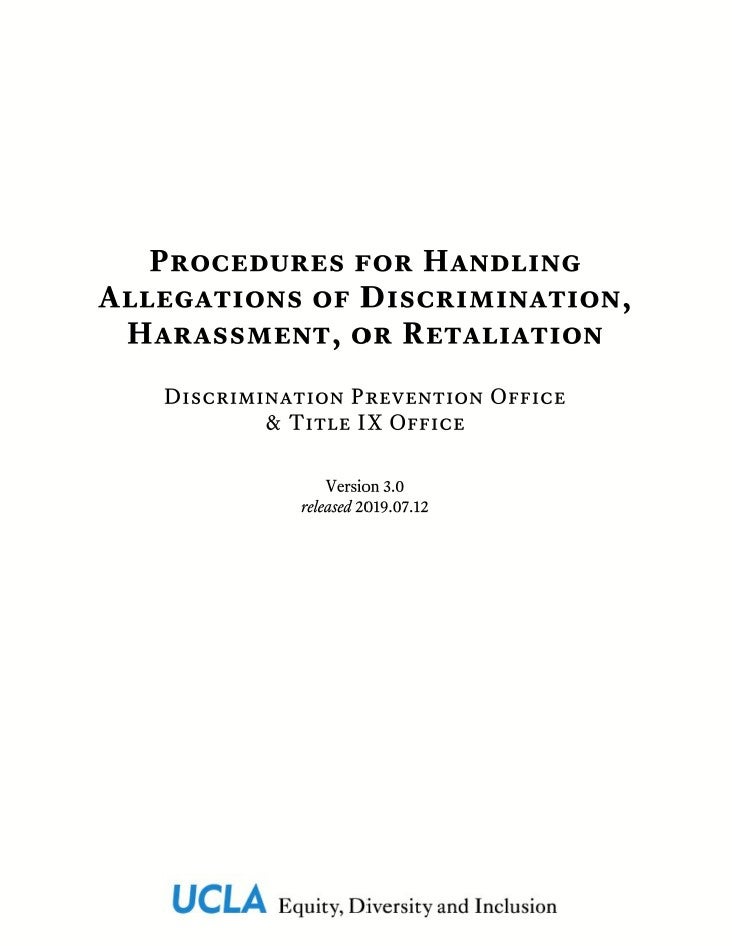 Procedures for Handling Allegations of Discrimination, Harassment, or Retaliation