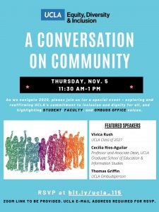 final flyer for a conversation on community event