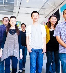 diverse students in a hallway