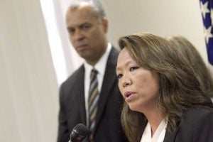 anna park at a microphone