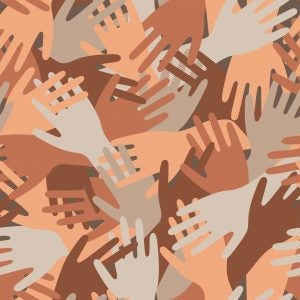 diverse hands coming together