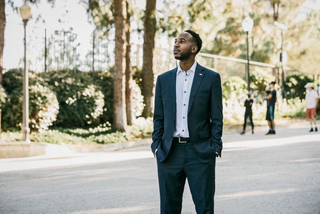director of athletics martin jarmond standing in ucla campus