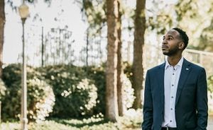 director of athletics martin jarmond standing in ucla campus