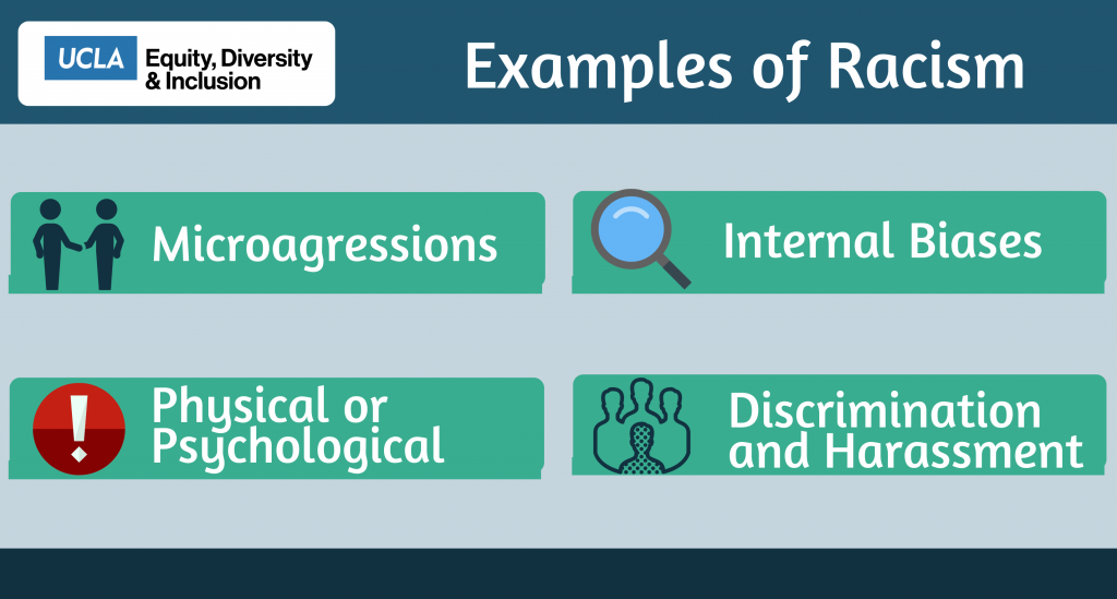 infographic listing examples of racism