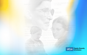 graphic celebrating women's history month (march 2022), featuring photos of rosa parks, ruth bader ginsburg, and susan b. anthony