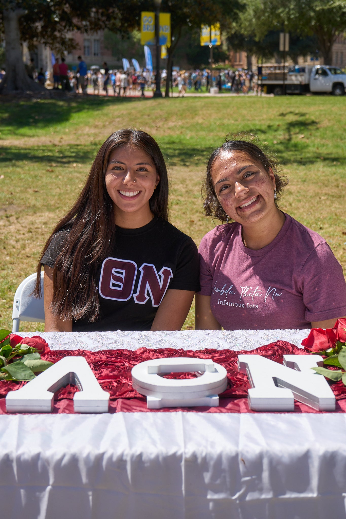 ucla lambda theta nu representatives at the 2022 ucla enormous activities fair