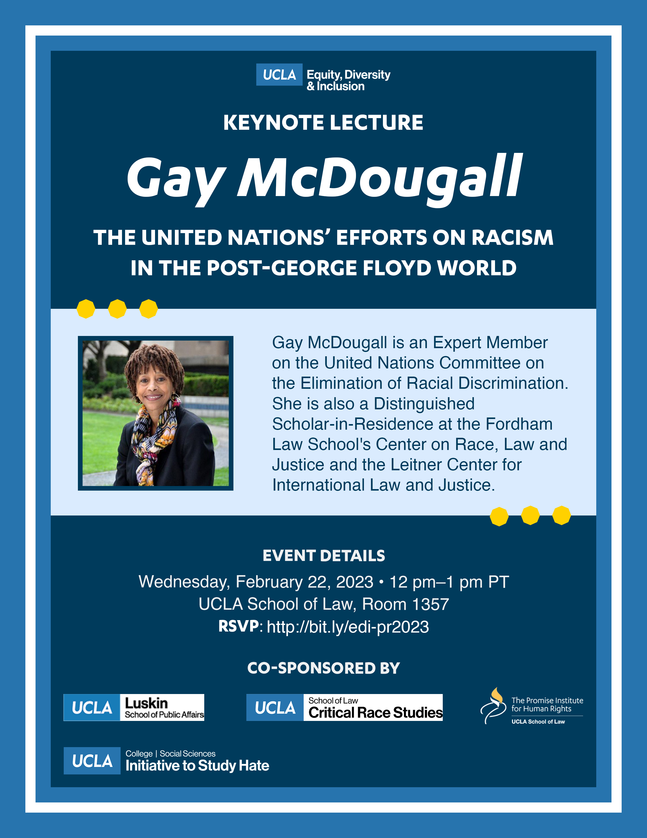 flyer for keynote lecture - gay mcdougall: 