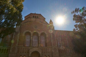 sun hsining over ucla powell library