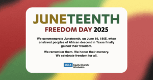 graphic commemorating juneteenth freedom day 2025. we commemorate juneteenth, on june 19, 1865, when enslaved peoples of african descent in texas finally gained their freedom. we remember them. we honor their memory. we celebrate freedom for all.
